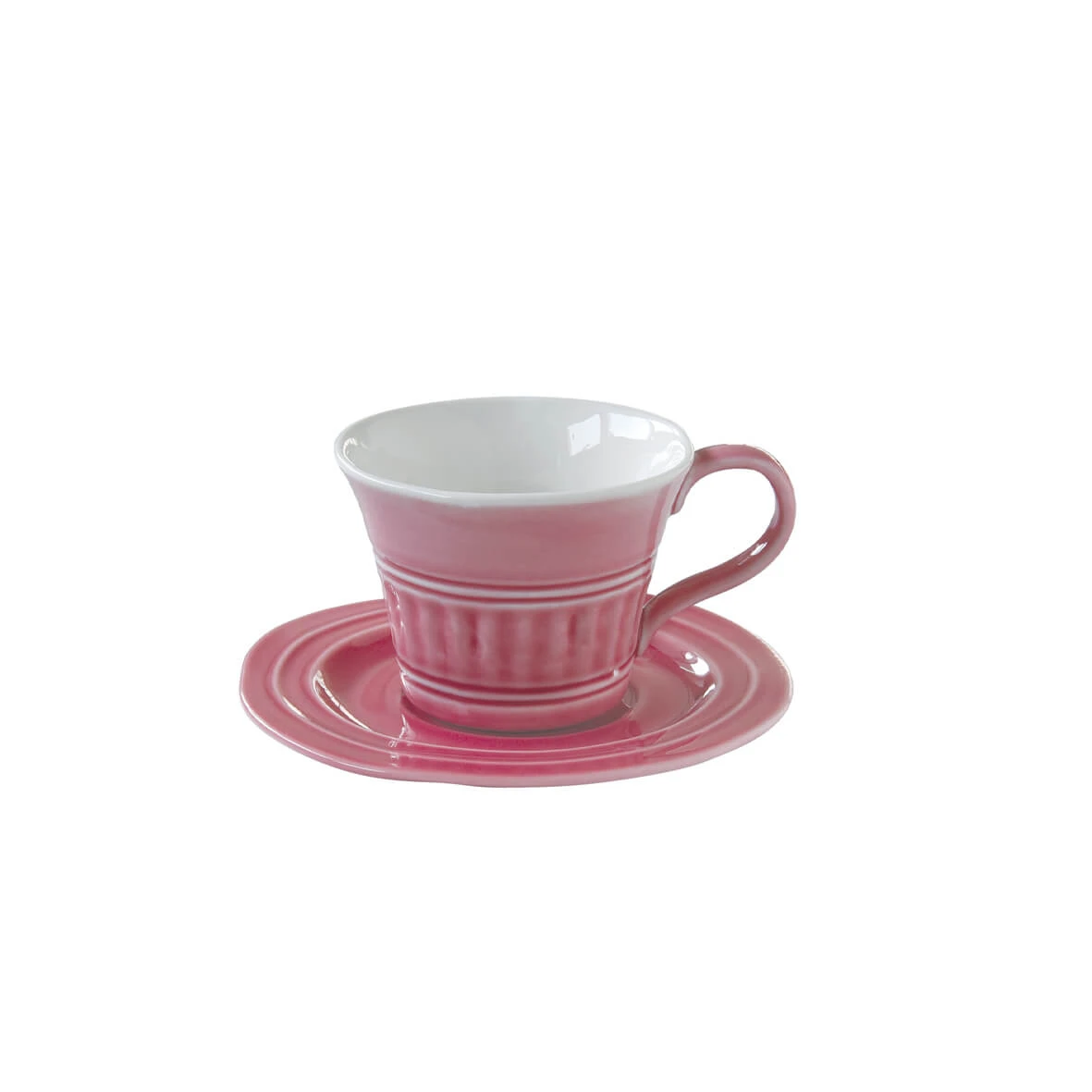 EASY LIFE Set 6 Tazze Da The 250 Ml Con Piattino In Porcellana DEEP PINK 1 EASY LIFE Set 6 Tazze Da The 250 Ml Con Piattino In Porcellana DEEP PINK