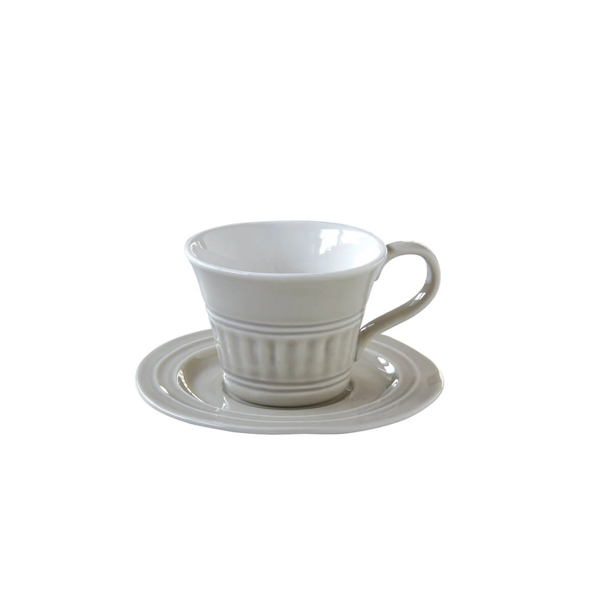 EASY LIFE Set 6 Tazze Da The 250 Ml Con Piattino In Porcellana LIGHT GREY 1 EASY LIFE Set 6 Tazze Da The 250 Ml Con Piattino In Porcellana LIGHT GREY