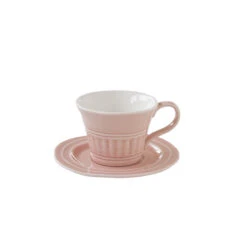 EASY LIFE Set 6 Tazze Da The 250 Ml Con Piattino In Porcellana LIGHT PINK