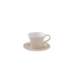 EASY LIFE Set 6 Tazzine Da Caffè 120 Ml Con Piattino In Porcellana BEIGE
