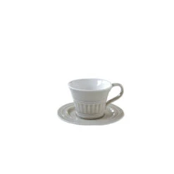 EASY LIFE Set 6 Tazzine Da Caffè 120 Ml Con Piattino In Porcellana LIGHT GREY