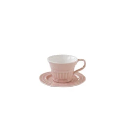 EASY LIFE Set 6 Tazzine Da Caffè 120 Ml Con Piattino In Porcellana LIGHT PINK
