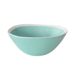 EASY LIFE Set 2 Ciotole Insalata 22,5×19,5 Cm In Porcellana AQUA