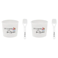 EASY LIFE Set 2 Ciotole Gelato Con Cucchiaini KITCHEN ELEMENTS