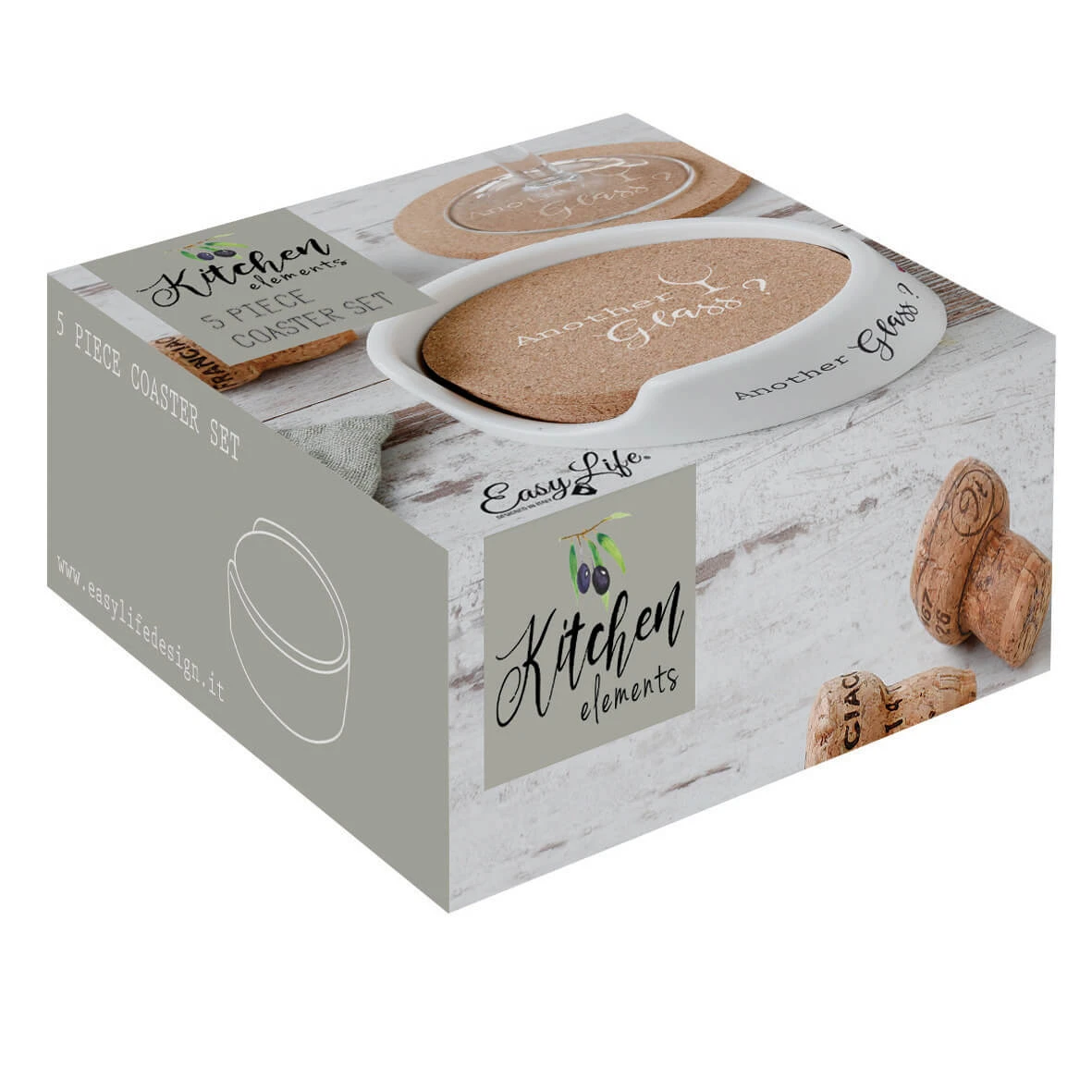 EASY LIFE Set 4 Sottobicchieri Con Scatolina KITCHEN ELEMEN 2 EASY LIFE Set 4 Sottobicchieri Con Scatolina KITCHEN ELEMEN - Image 2