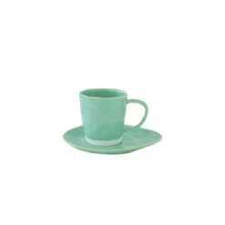 EASY LIFE Set 6 Tazzina Caffè 120 Ml Con Piattino In Porcellana AQUA