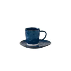 EASY LIFE Set 6 Tazzina Caffè 120 Ml Con Piattino In Porcellana BLUE