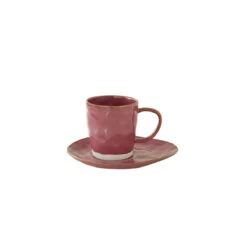 EASY LIFE Set 6 Tazzina Caffè 120 Ml Con Piattino In Porcellana BURGUNDY