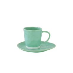 EASY LIFE Set 6 Tazza 250 Ml Con Piattino In Porcellana AQUA