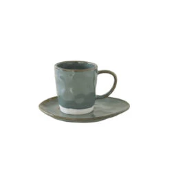EASY LIFE Set 6 Tazza 250 Ml Con Piattino In Porcellana CELADON