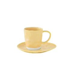 EASY LIFE Set 6 Tazza 250 Ml Con Piattino In Porcellana YELLOW