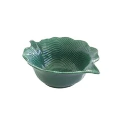 EASY LIFE Ciotola In Porcellana 21×16 Cm Forma Foglia TROPICAL LEAVES GREEN