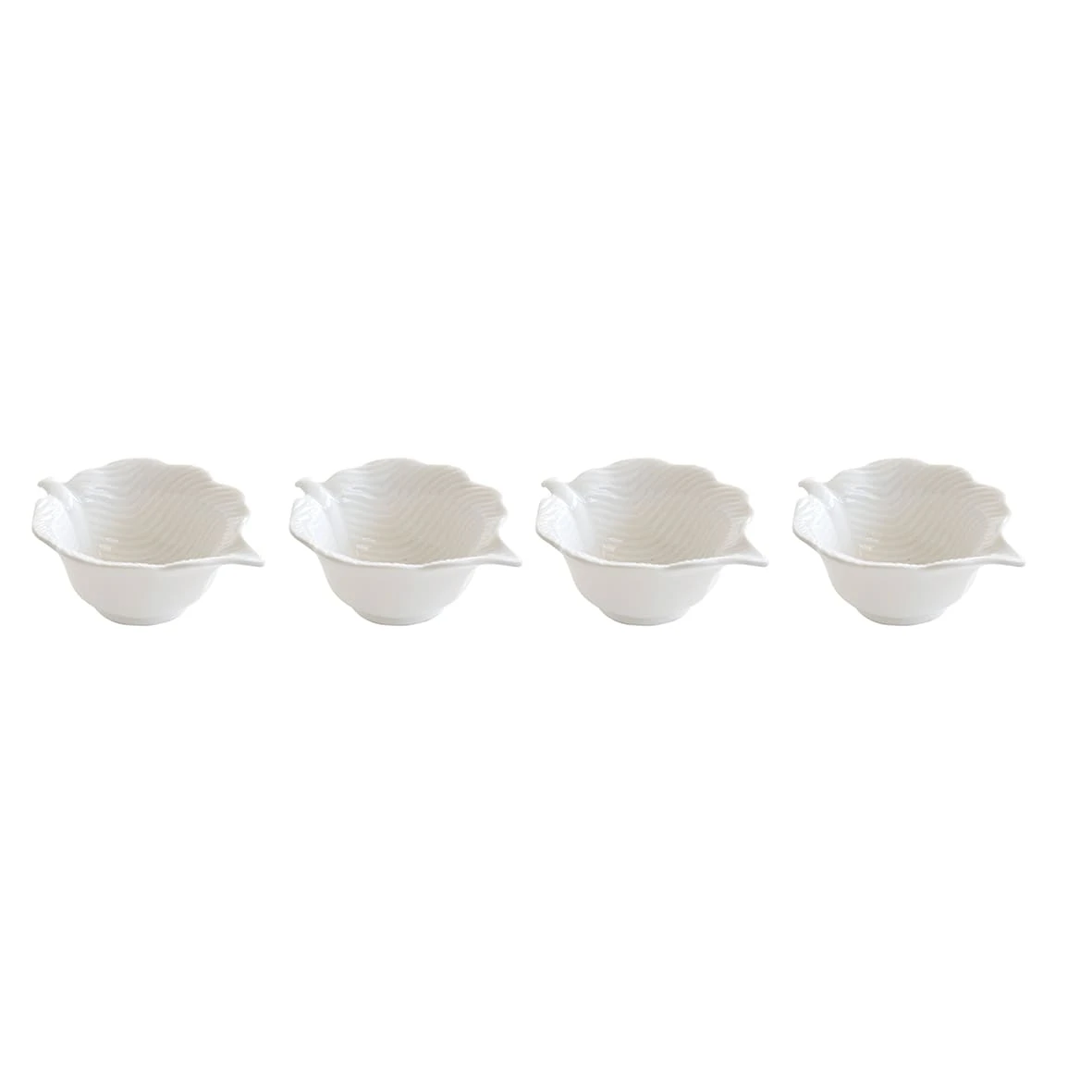 EASY LIFE Set 4 Ciotole Mini In Porcellana Forma Foglia LEAVES WHITE 1 EASY LIFE Set 4 Ciotole Mini In Porcellana Forma Foglia LEAVES WHITE
