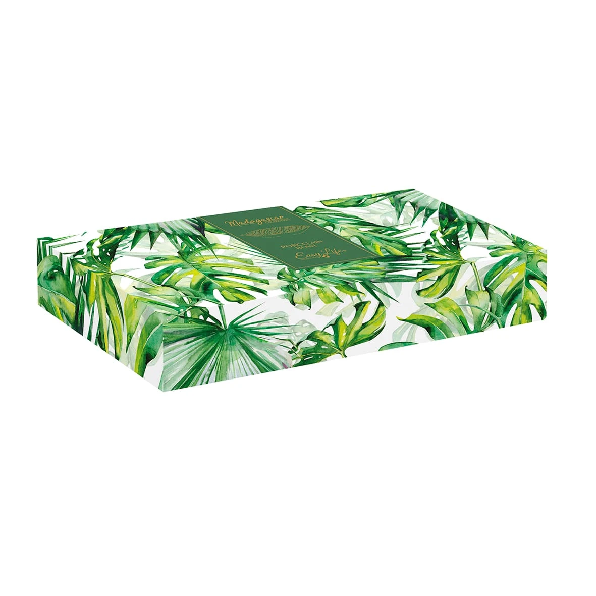 EASY LIFE Ciotola Foglia In Porcellana 36×16 Cm TROPICAL LEAVES GREEN 2 EASY LIFE Ciotola Foglia In Porcellana 36×16 Cm TROPICAL LEAVES GREEN - Image 2
