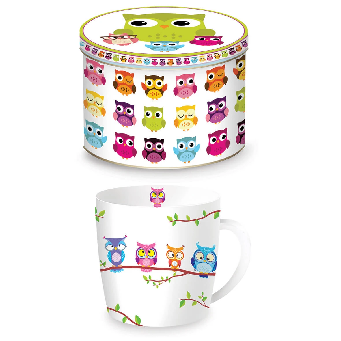 EASY LIFE Tazza In Porcellana In Scatola Latta OWLS BRANCH 2 EASY LIFE Tazza In Porcellana In Scatola Latta OWLS BRANCH - Image 2