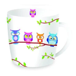 EASY LIFE Tazza In Porcellana In Scatola Latta OWLS BRANCH