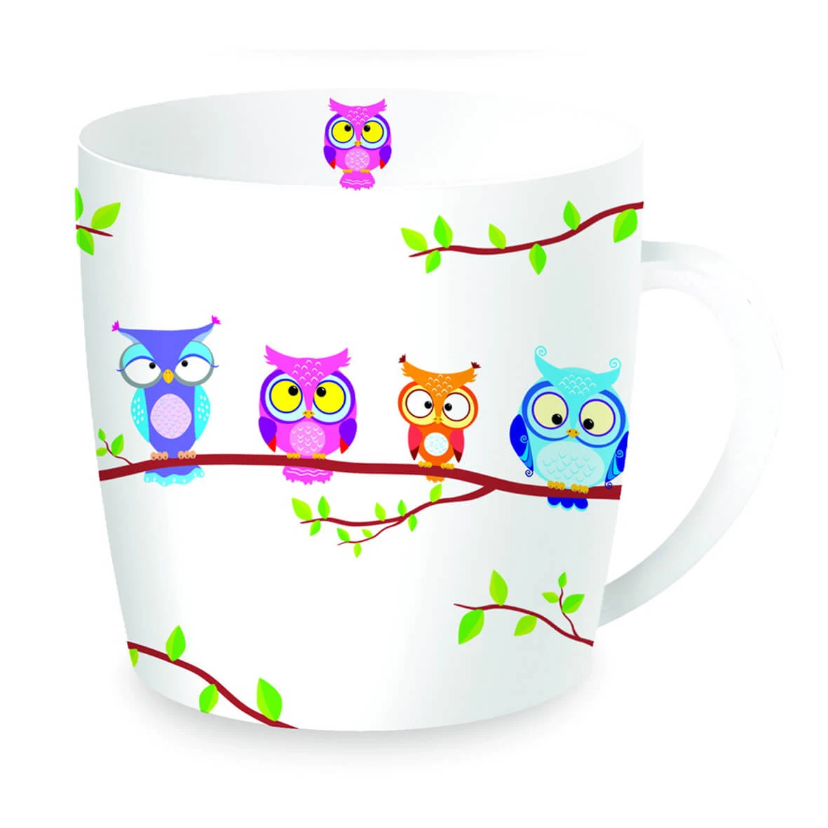 EASY LIFE Tazza In Porcellana In Scatola Latta OWLS BRANCH 1 EASY LIFE Tazza In Porcellana In Scatola Latta OWLS BRANCH