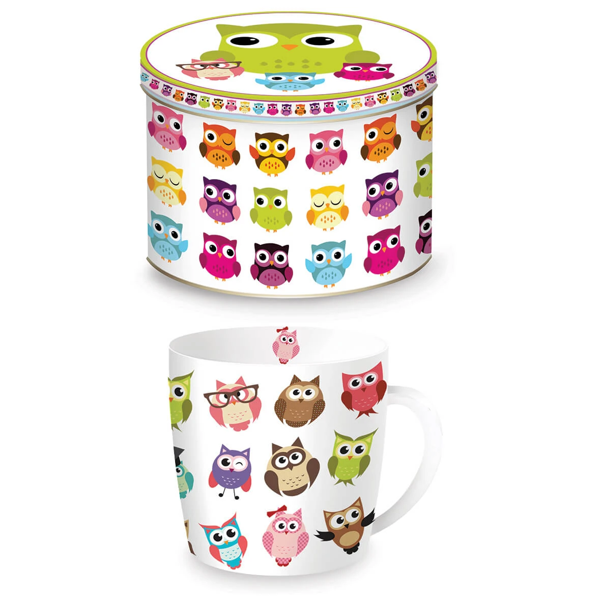 EASY LIFE Tazza In Porcellana In Scatola Latta OWLS FANCY 2 EASY LIFE Tazza In Porcellana In Scatola Latta OWLS FANCY - Image 2