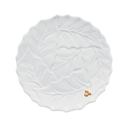 EASY LIFE Piatto Torta HOLLY & BERRIES WHITE