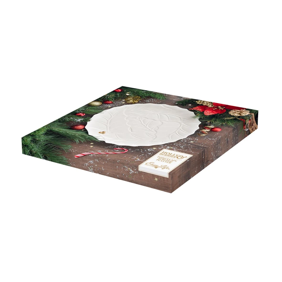 EASY LIFE Piatto Torta HOLLY & BERRIES WHITE 2 EASY LIFE Piatto Torta HOLLY & BERRIES WHITE - Image 2