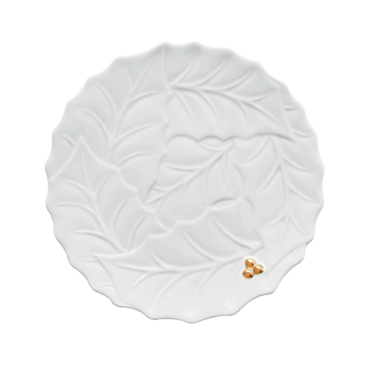 EASY LIFE Piatto Torta HOLLY & BERRIES WHITE 1 EASY LIFE Piatto Torta HOLLY & BERRIES WHITE