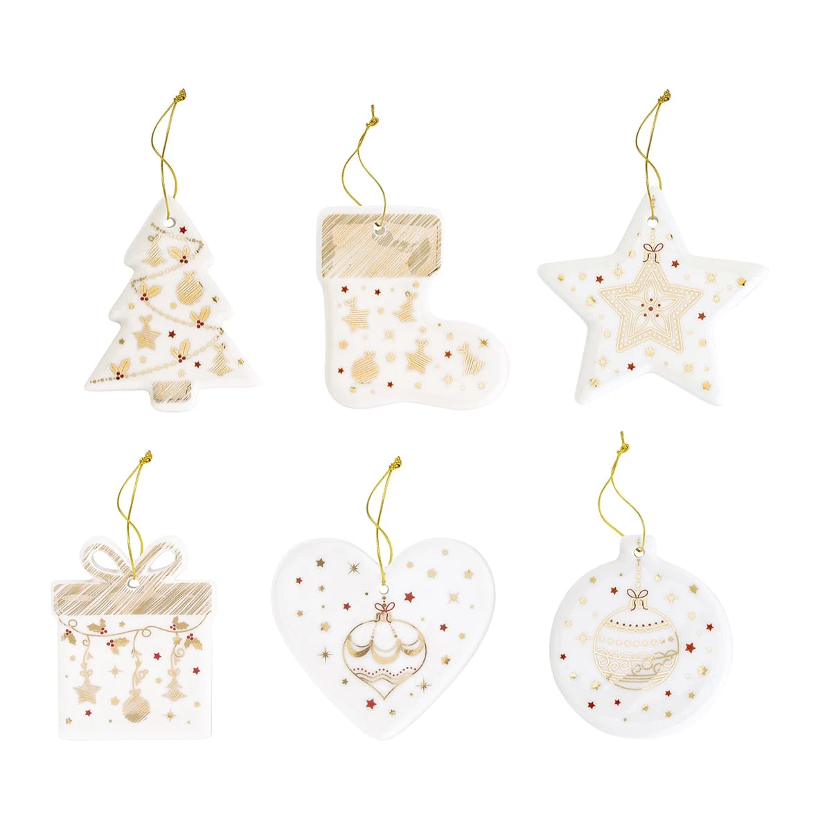 EASY LIFE Set 6 Decorazioni In Porcellana Per Albero Di Natale CHRISTMAS LIGHTS 1 EASY LIFE Set 6 Decorazioni In Porcellana Per Albero Di Natale CHRISTMAS LIGHTS