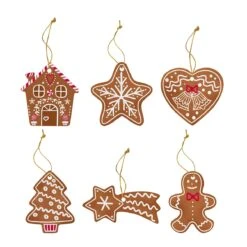 EASY LIFE Set 6 Decorazioni Per Albero Di Natale GINGERBREAD