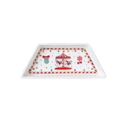 EASY LIFE Set Aperitivo Con 3 Ciotoline E Vassoio In Bamboo 21×25 Cm CHRISTMAS WONDERLAND -Easy Life 2190 CHWO ONLY PORCELAIN 01