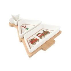 EASY LIFE Set Aperitivo Con 3 Ciotoline E Vassoio In Bamboo POLAR EXPRESS