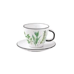 EASY LIFE Tazza Con Piattino 250 Ml In Porcellanain HERBARIUM