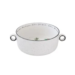 EASY LIFE Set 2 Ciotole Ø 20 Cm Con Manici In Porcellana HERBARIUM