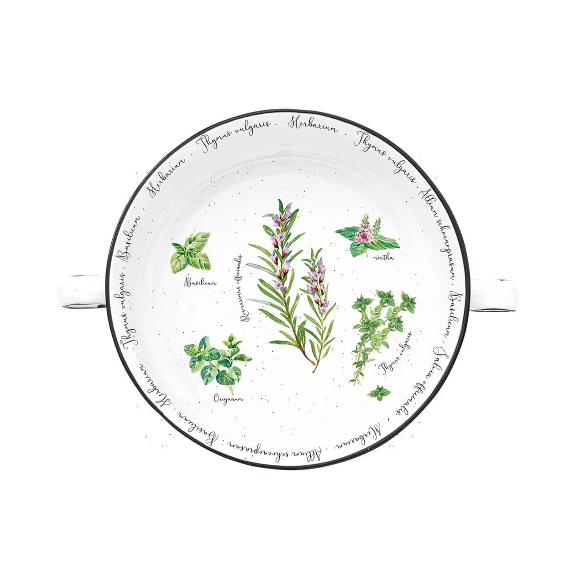 EASY LIFE Set 2 Ciotole Ø 20 Cm Con Manici In Porcellana HERBARIUM 2 EASY LIFE Set 2 Ciotole Ø 20 Cm Con Manici In Porcellana HERBARIUM - Image 2