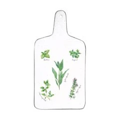 EASY LIFE Set 4 Tagliere Servi-formaggio 34,5×18 Cm In Porcellana HERBARIUM
