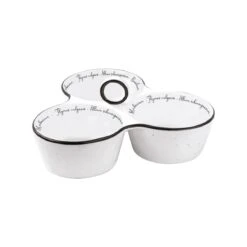 EASY LIFE Set Aperitivo 20,5×17 Cm Con 3 Ciotoline In Porcellana In HERBARIUM