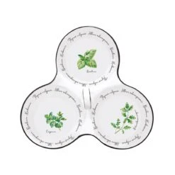 EASY LIFE Set Aperitivo 20,5×17 Cm Con 3 Ciotoline In Porcellana In HERBARIUM -Easy Life 2217 HERU top view