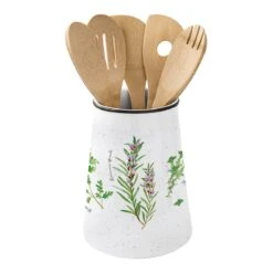 EASY LIFE Porta Utensili In Porcellana Ø15 H19 Cm HERBARIUM