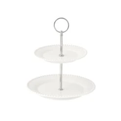EASY LIFE Alzata Torta A Due Piani Ø 16/21 Cm TIFFANY WHITE