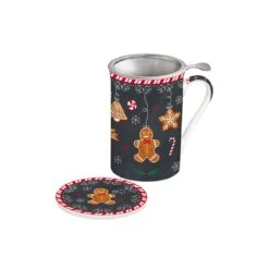 EASY LIFE Mug E Sottobicchiere Con Infusiera GINGERBREAD
