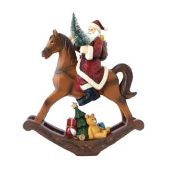 EASY LIFE Babbo Su Cavallo A Dondolo CHRISTMAS FIGURINES
