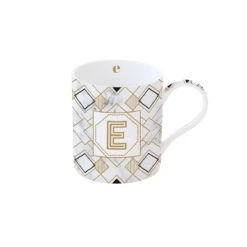 EASY LIFE Tazza 350 Ml In Porcellana MONOGRAM E