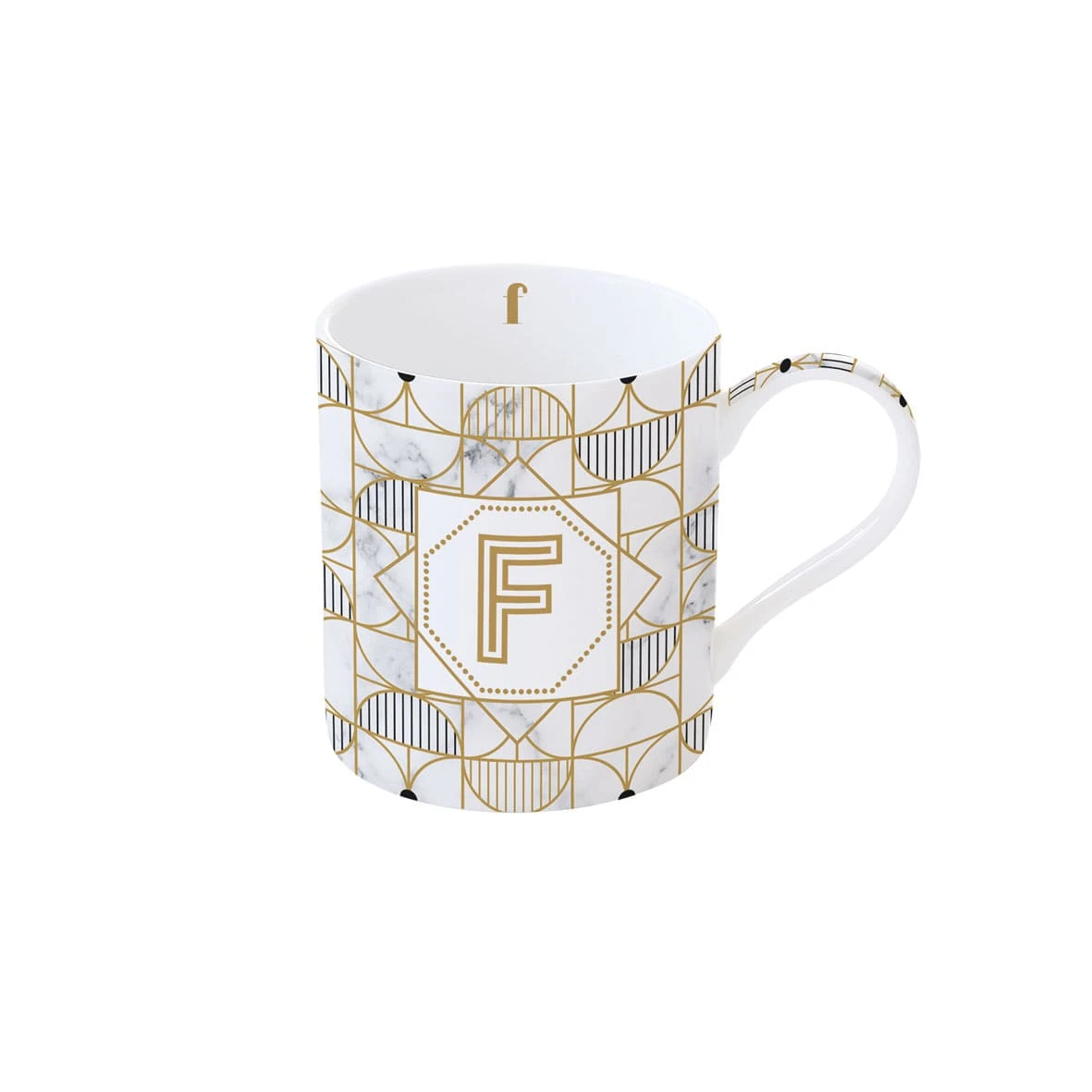 EASY LIFE Tazza 350 Ml In Porcellana MONOGRAM F 1 EASY LIFE Tazza 350 Ml In Porcellana MONOGRAM F