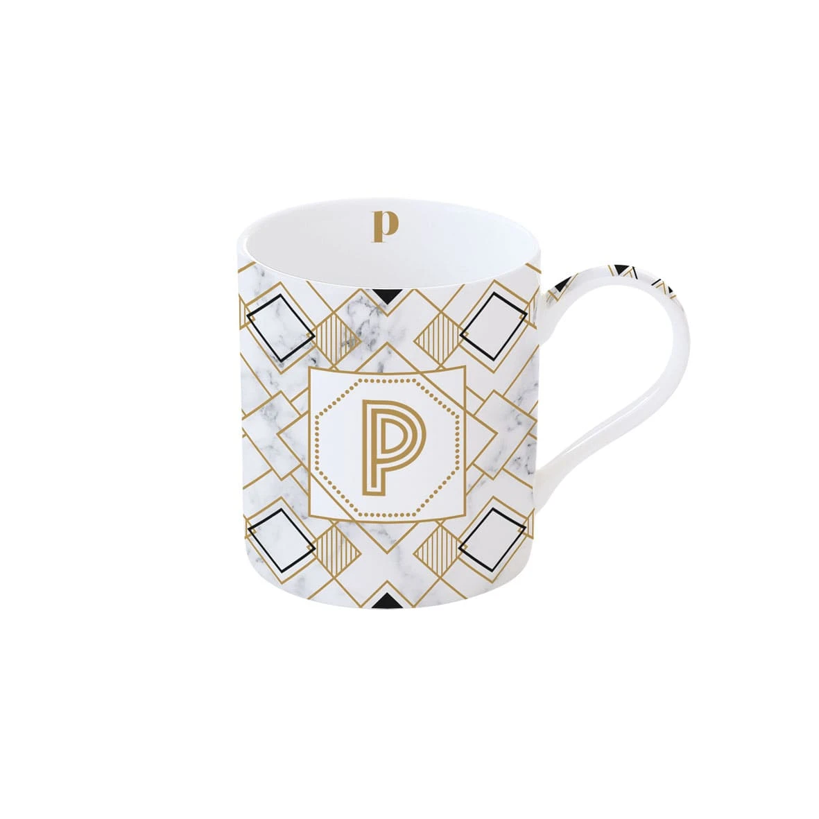 EASY LIFE Tazza 350 Ml In Porcellana MONOGRAM P 1 EASY LIFE Tazza 350 Ml In Porcellana MONOGRAM P