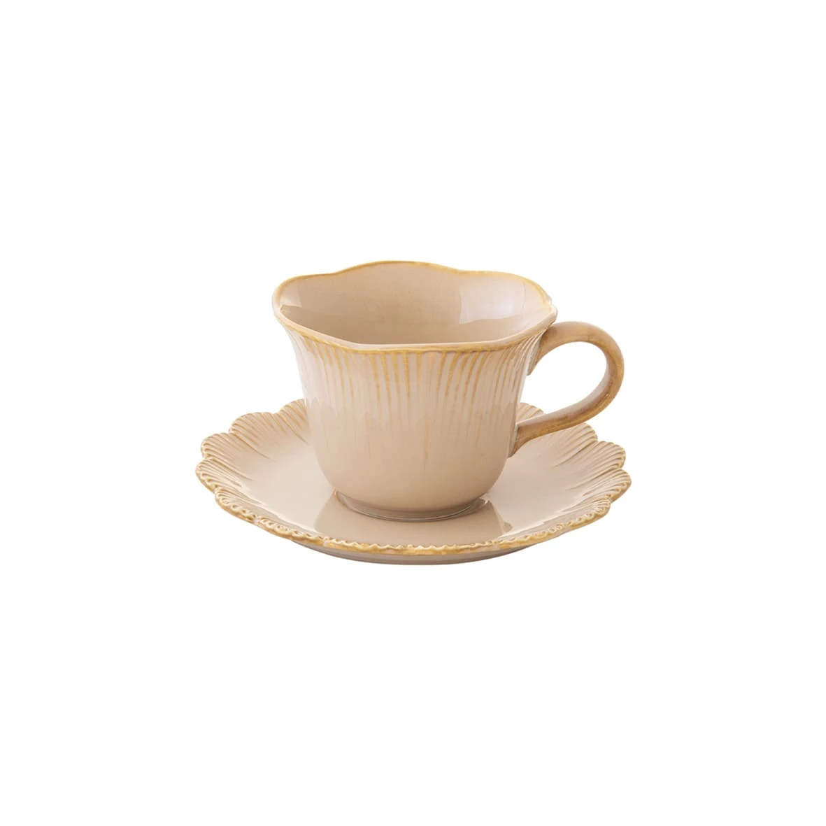 EASY LIFE Tazza Con Piattino Beige FLEURI 1 EASY LIFE Tazza Con Piattino Beige FLEURI