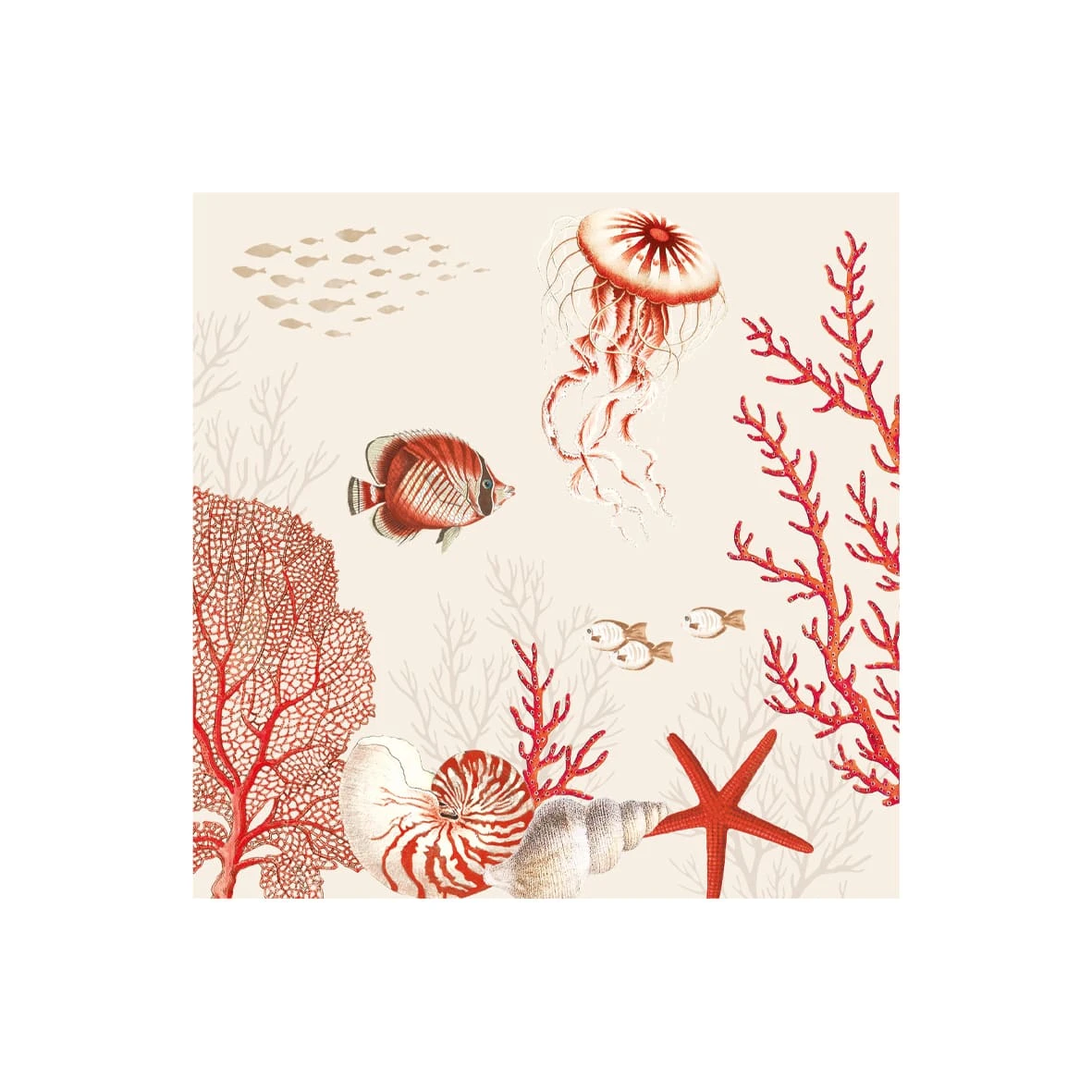 EASY LIFE Confezione 20 Tovaglioli CORAL REEF 1 EASY LIFE Confezione 20 Tovaglioli CORAL REEF