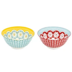 EASY LIFE Set 2 Ciotole In Stoneware Ø15 Cm DAISY