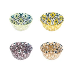 EASY LIFE Set 4 Ciotole In Stoneware Ø11 Cm BALI