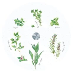 EASY LIFE Piatto Girevole In Vetro Ø 32 Cm HERBARIUM -Easy Life 441 HERU top view