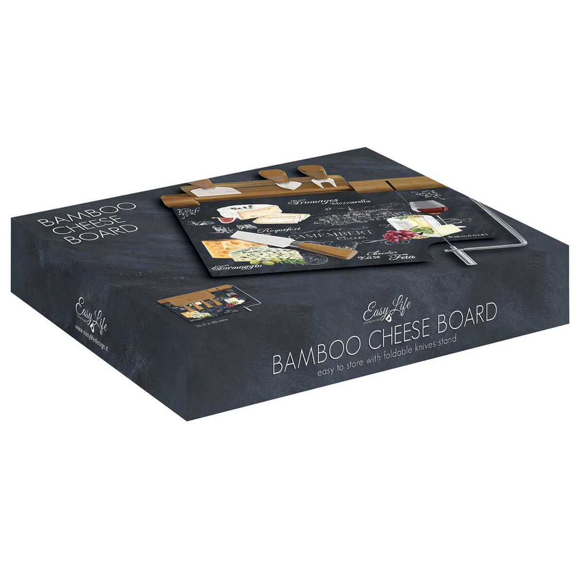 EASY LIFE Tagliere Formaggi Con Filo E 4 Coltelli Formaggio WORLD OF CHEESE 3 EASY LIFE Tagliere Formaggi Con Filo E 4 Coltelli Formaggio WORLD OF CHEESE - Image 3