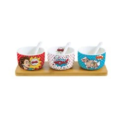 EASY LIFE Set Aperitivo Con 3 Ciotoline E Cucchiai POP ART