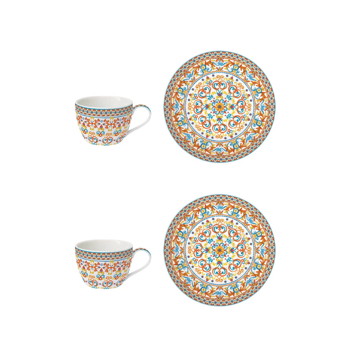 EASY LIFE Set 2 Tazze Con Piattino ORANGE 1 EASY LIFE Set 2 Tazze Con Piattino ORANGE